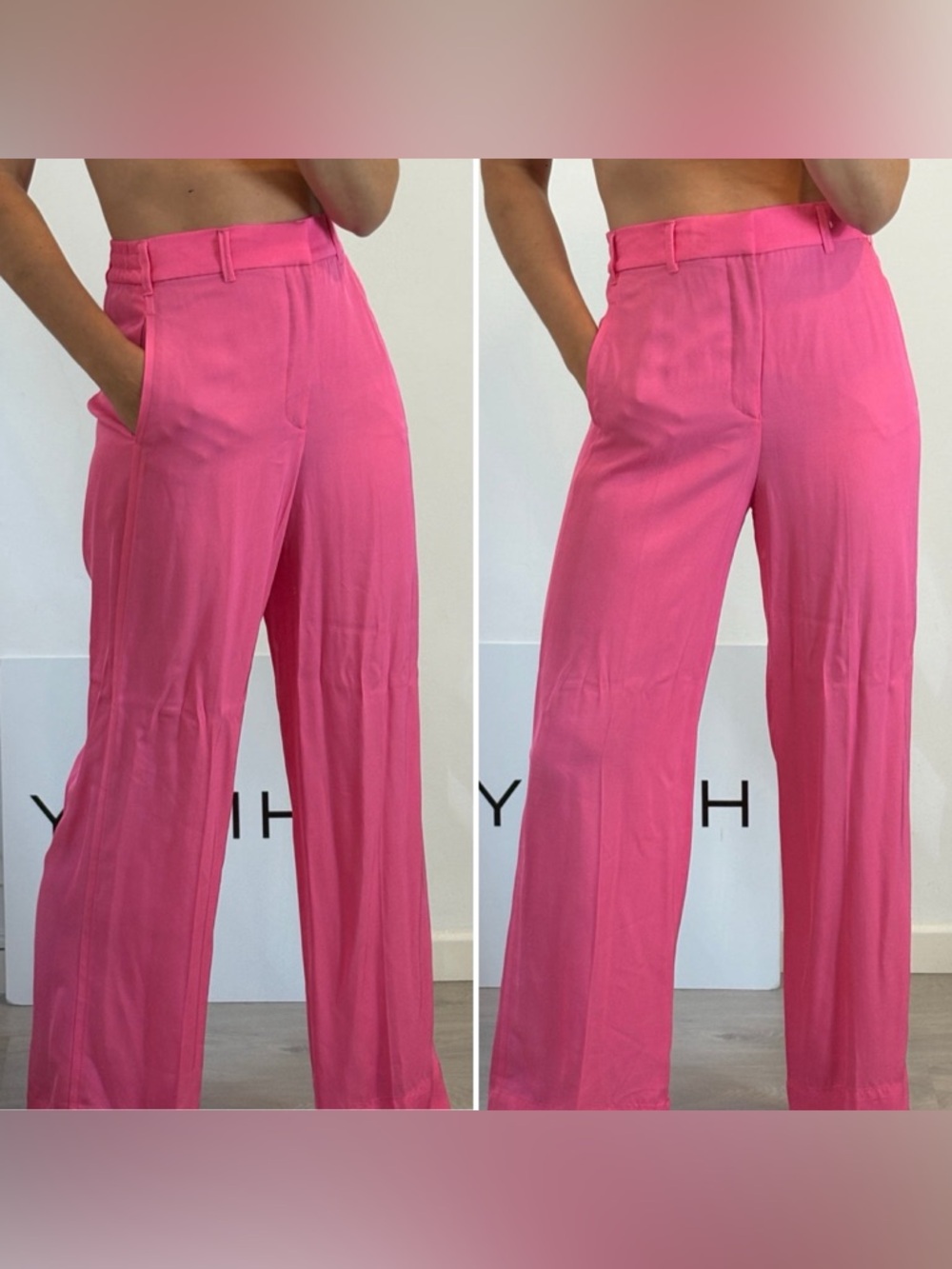 Zara Bright Pink Wide-Leg Pants